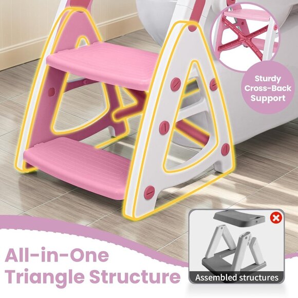 Potty Training Seat Toddler Step Stool Ultimate Stability Toilet Seat Adjustable - Picture 2 of 14